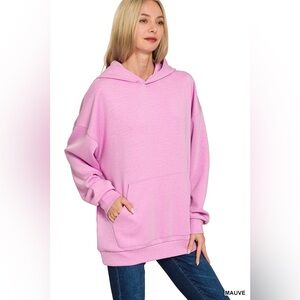 Zenana SCUBA HOODIE WITH KANGAROO POCKETS